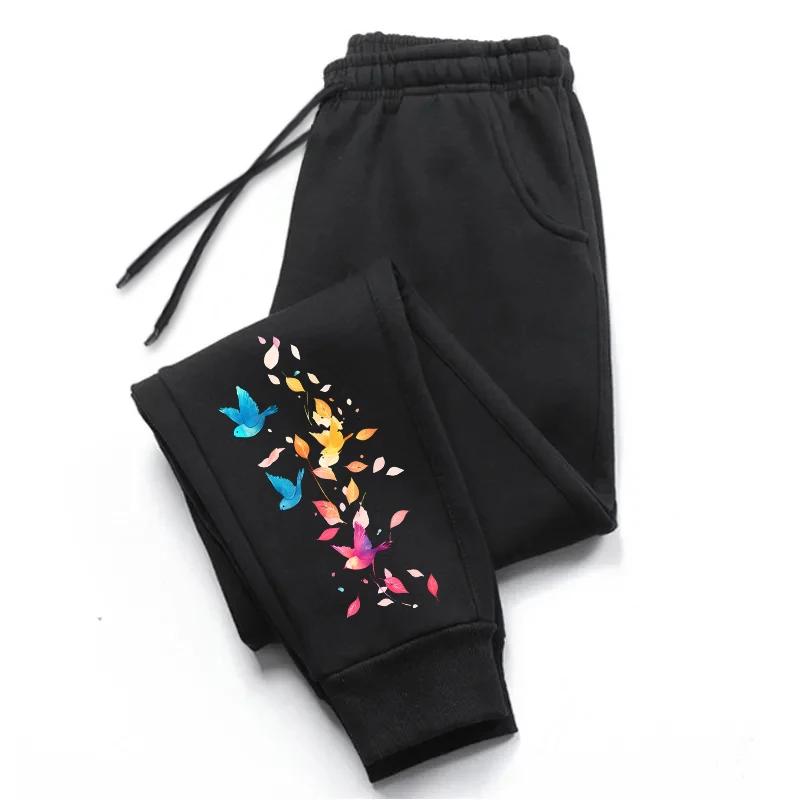 Cute Birds Printed Trousers Hota Sale Women's Sweatpants Daily Casual Sports Fitness Jogging Pants Women's Clothes