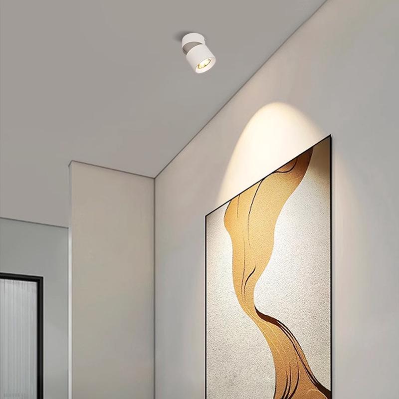 Adjustable LED Anti-Glare Folding Spotlights: Dimmable, Color-Changing, Ideal for Hallway and Wall Wash Background Lighting.