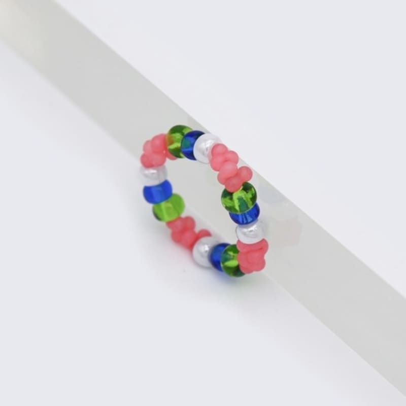 BONBEAU Sentimental pastel peanut beads ring