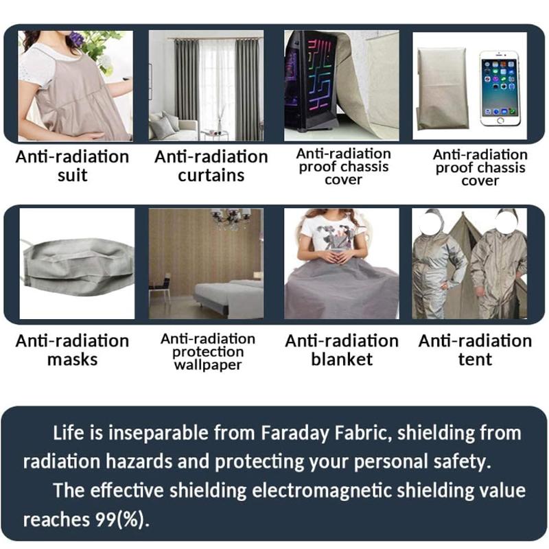 1/2meter Conductive EMF Shielding Fabric Block WiFi LF/RF Signal AntiRadiation Magnetic&EMI Protection Cloth for Signal Interfer