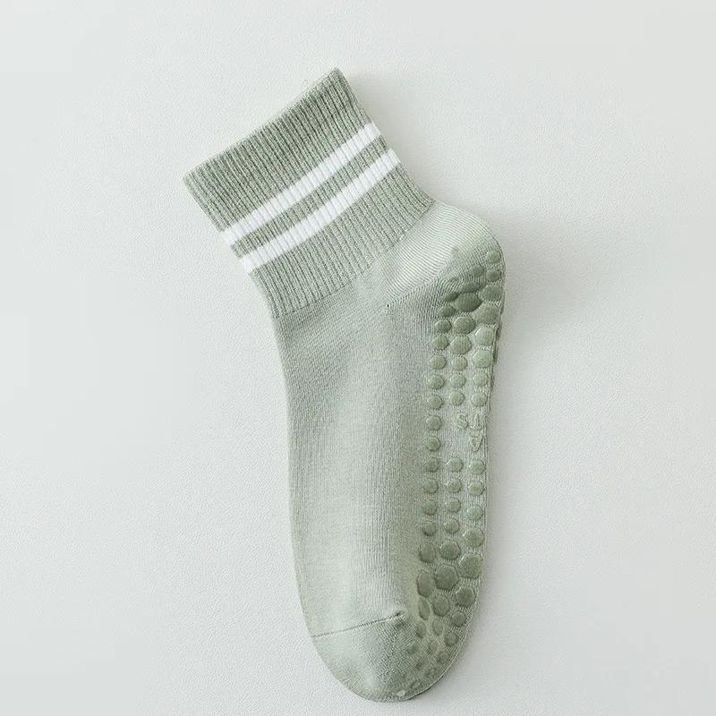 Yoga Socks Women Professional Silicone Non-slip Pilates Socks Casual Striped Cotton Indoor Floor Gym Fitness Dance Sports Socks