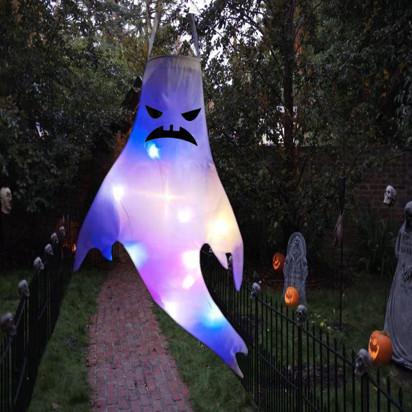 Halloween LED Light Hanging Ghost For Halloween Party Home Outdoor Indoor Decoration Large Glowing Spooky Lamp Horror Props