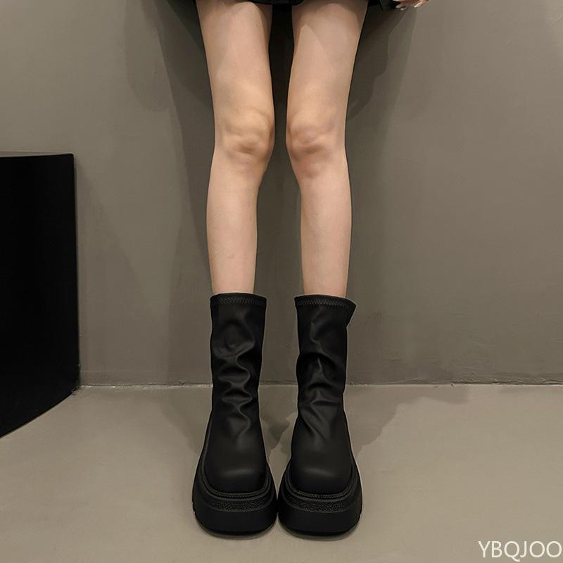 Fashionable Versatile Thick Heeled Short Boots Women Spring Autumn Casual Minimalist Comfortable New Thick Soled Women'S Shoes