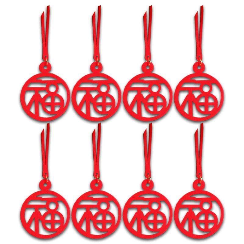 8pcs Chinese New Year Cny Outdoor Red Decor Festival Bonsai Money Tree Pendant For Festive Celebrations