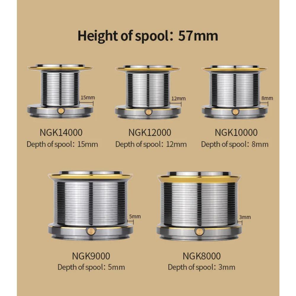 Big Spinning Fishing Reel 8000-14000 9000 10000 12000 Max Drag 20KG Sea Reel  Free Line Saltwater Freshwater Fish Pesca