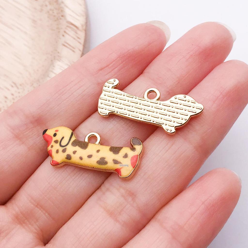 Cartoon Dog Pendants: Chihuahua, Corgi, Golden Retriever, French Bulldog, Dachshund Collars