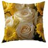 Modern Minimalist Style White Rose Print Pillowcasebedroom Sofa Decorative Cushion Cover With Zipper Soft Cushion Cover
