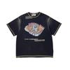 Herren Lockere Baumwolle Grafik T-Shirt Streetwear Hip Hop Vintage Gewaschenes Kurzarm-T-Shirt