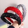 Velvet Wide Hairband Solid Color Sponge Hair Band Shining Sequins Headband  Girl