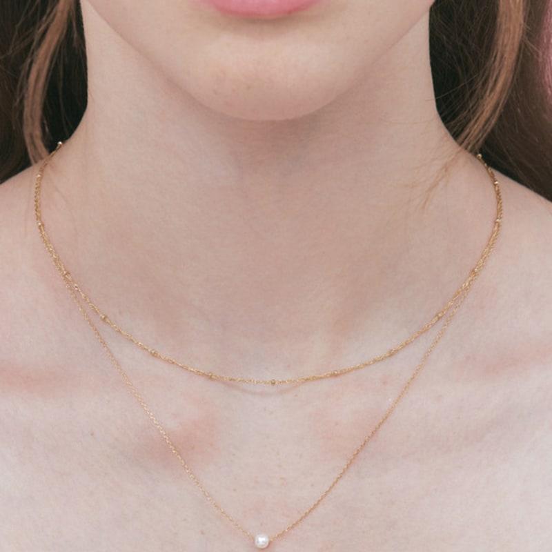 ENGBROX dusk pearl layered necklace