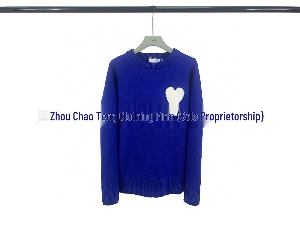 Unisex Liebesherz Klassischer Rundhals Jacquard Pullover - Locker, Trendige Strickware