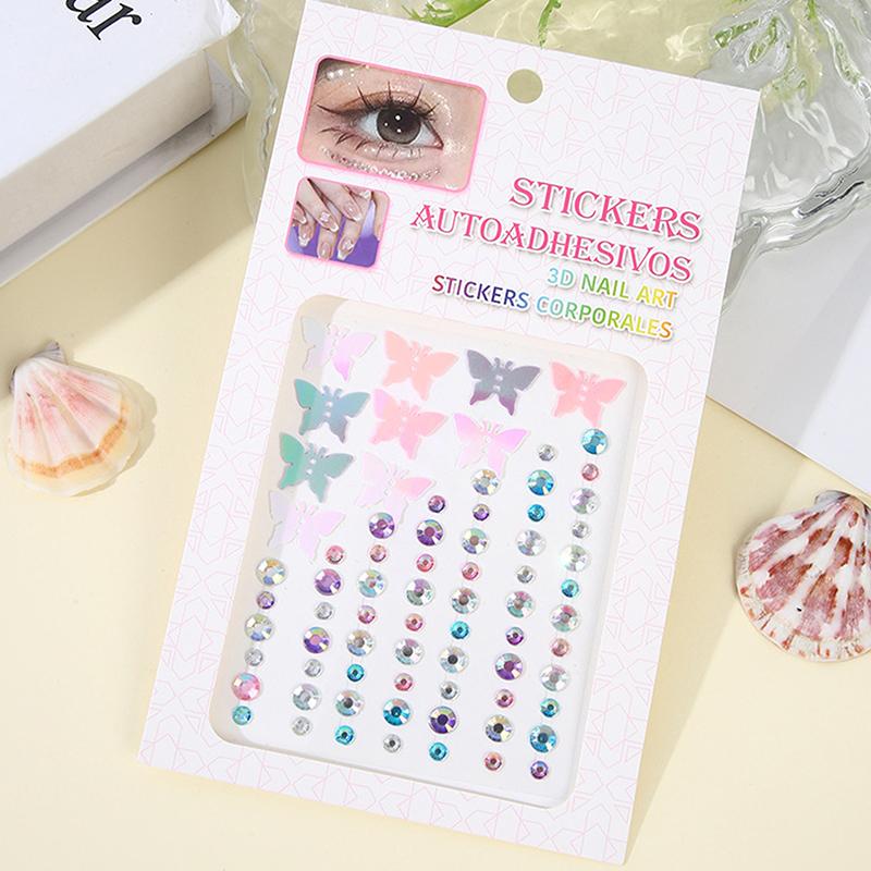 Colorful Butterfly Shell Face Decoration Diamond Sticker Nail Drill Gemstone Stickers Stage Eye Drill Stickers Pearl Sticke