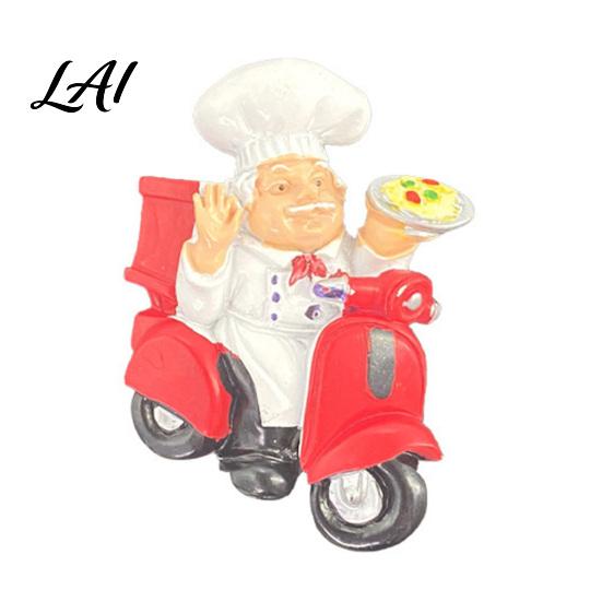 Recipe Holder Magnets 3D Cartoon Chef Refrigerator Magnet Resin Baker Decorative Fridge Memo Notes Photo for Home Decor Theme Ornaments