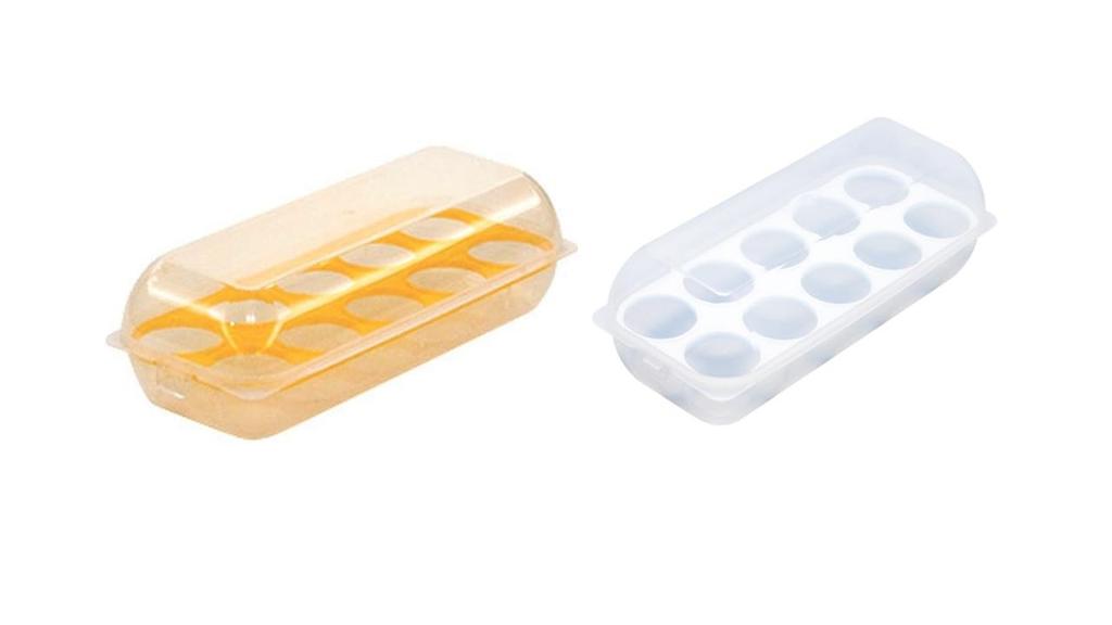 Sanada Seiko Egg Containers, 10-Egg Capacity, Set of 2 (Colors Unspecified) Includes FJ Original Tissue