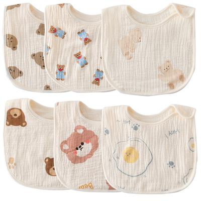GoUseGo Baby Set of for Boys and Cotton Gauze for 1 Year 2 Years 3 Years Absorbent and Perfect for Baby and Bibs, 6, Girls, Fabric, Newborns, Olds,