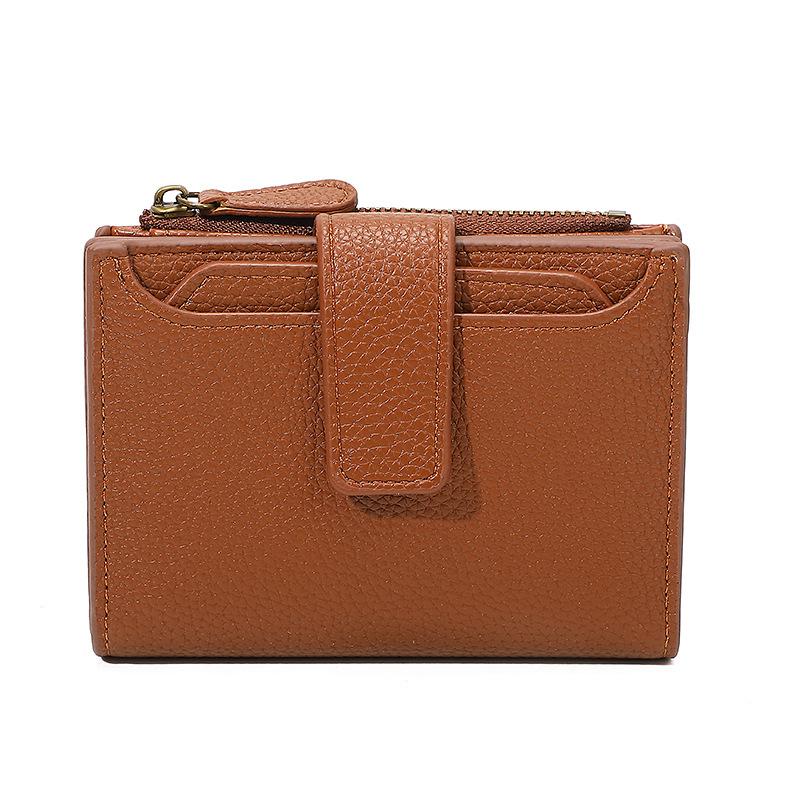 Hot-selling leather zipper change bag card bag integrated, simple anti-theft brush new women's wallet