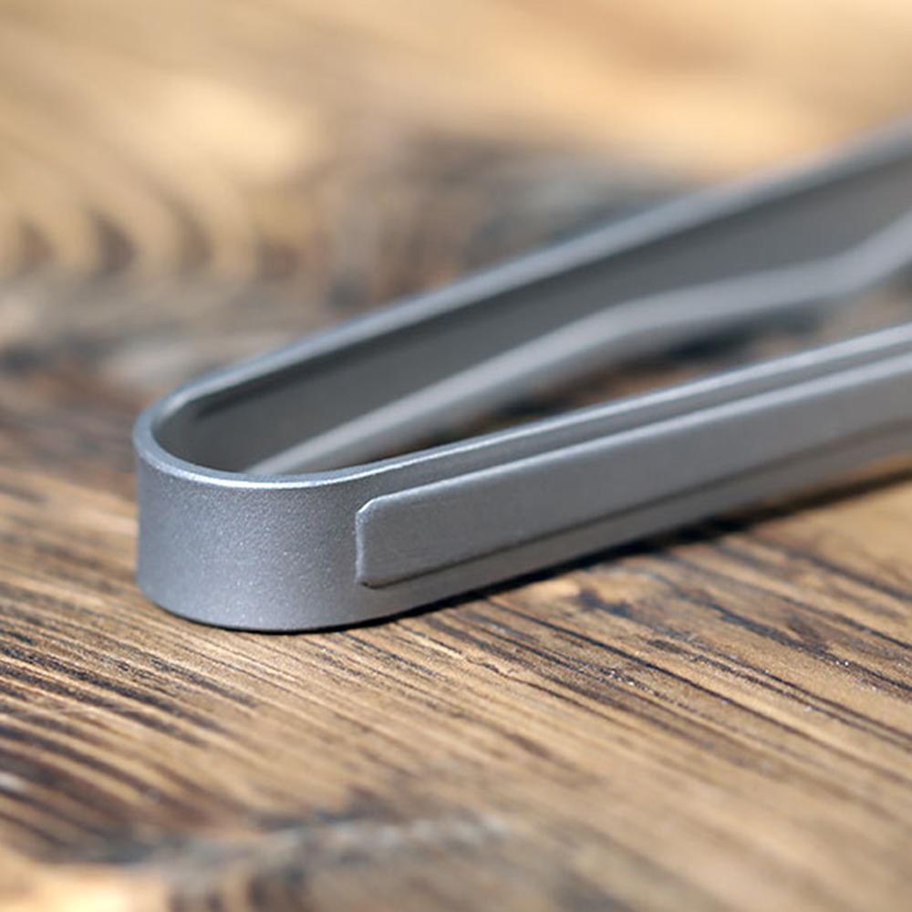 Lixada Titanium Tong Clip med Spork BBQ Grilling Tool Lett Utendørs Camping Ryggsekktur Vandring Kokeutstyr