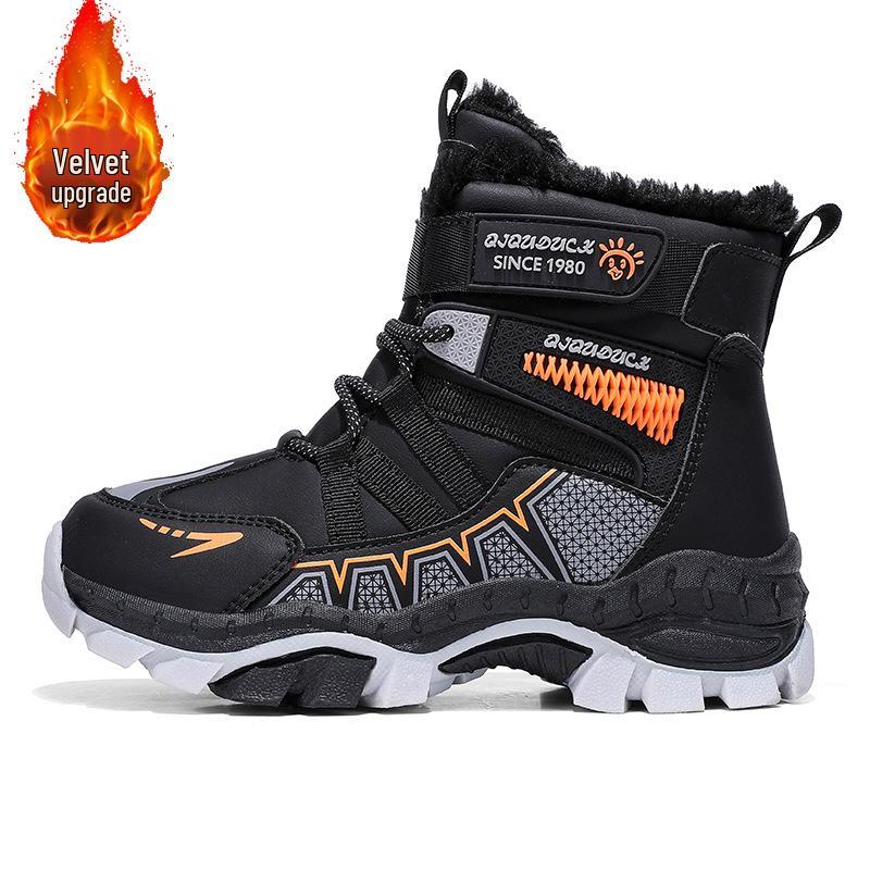 

Зимние ботинки для мальчиков 2025 - Кожа с бархатом, Нескользящие, Теплые, Дизайн стальных когтей для начальной школы 36