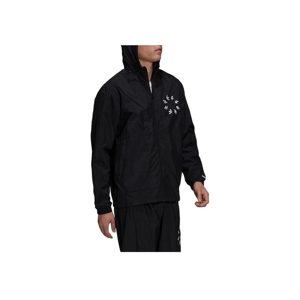 Adidas Originals Trefoil Logo Hooded Jacket Men Outerwear Black H35652
