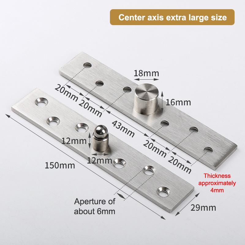 Charnière Pivot de Porte 75Mm-150Mm Acier Inoxydable Axe de Positionnement Haut et Bas Robuste Rotation à 360 Degrés Quincaillerie
