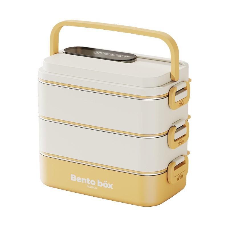 Edelstahl Isolierte Lunchbox für Schüler - Doppellagiger Bento-Stil Lebensmittelbehälter Auslaufsicher Tragbar 304er Güte