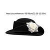 Retro Blumen Hepburn Stil Topper Hut Französischer Stil Spitze Schwarzer Strickhut Übergroßer Breiter Rand Damen Fischerhut Kirche
