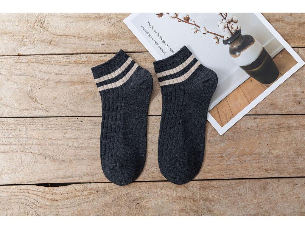 Men's Four Seasons Double Stripe Japanese Style Low-Cut Sporty Socks