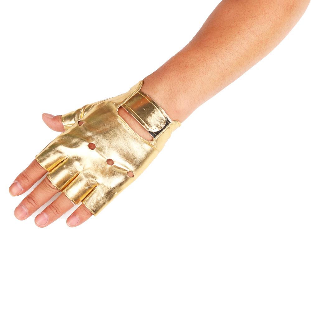 Мужские Панк Готические Кожаные Перчатки без Пальцев для Танцев Весна/Осень Сценическое Выступление