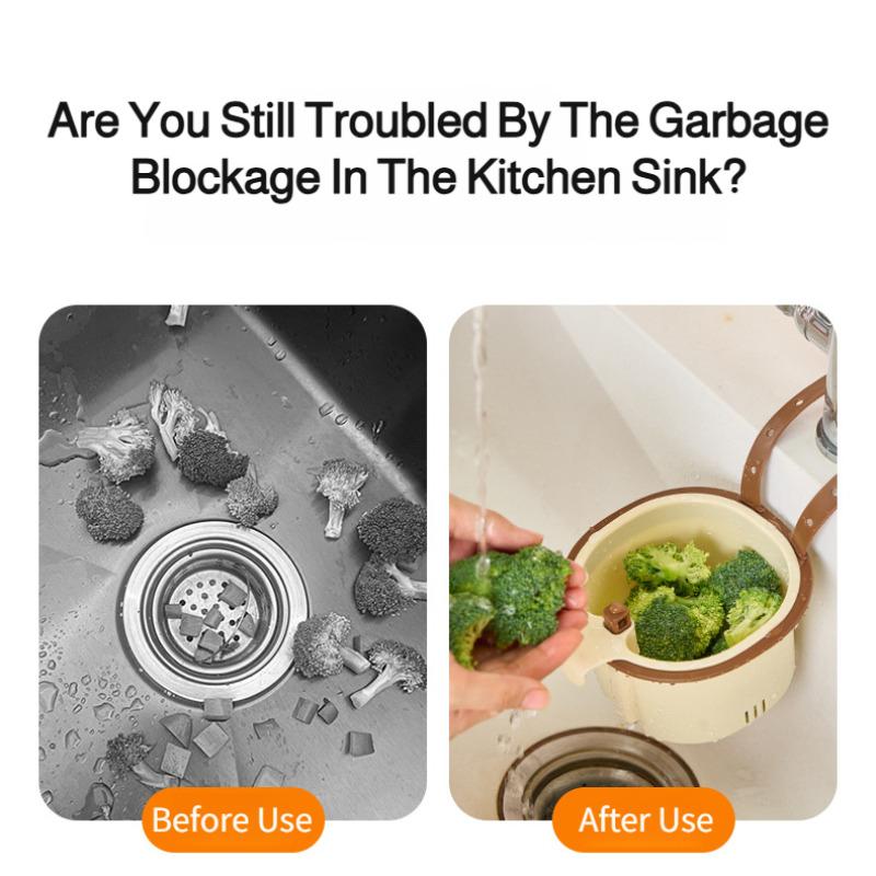 Kitchen Hangable Water Filter Basket Separate Storage Shelf Sink Drainage Basket