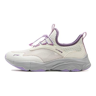Li Ning Kids Sports Lifestyle Series Mesh Soft Comfortable Fashion Low-Top Casual Shoes Kids Sneaker Champagne-White YKCV088-2