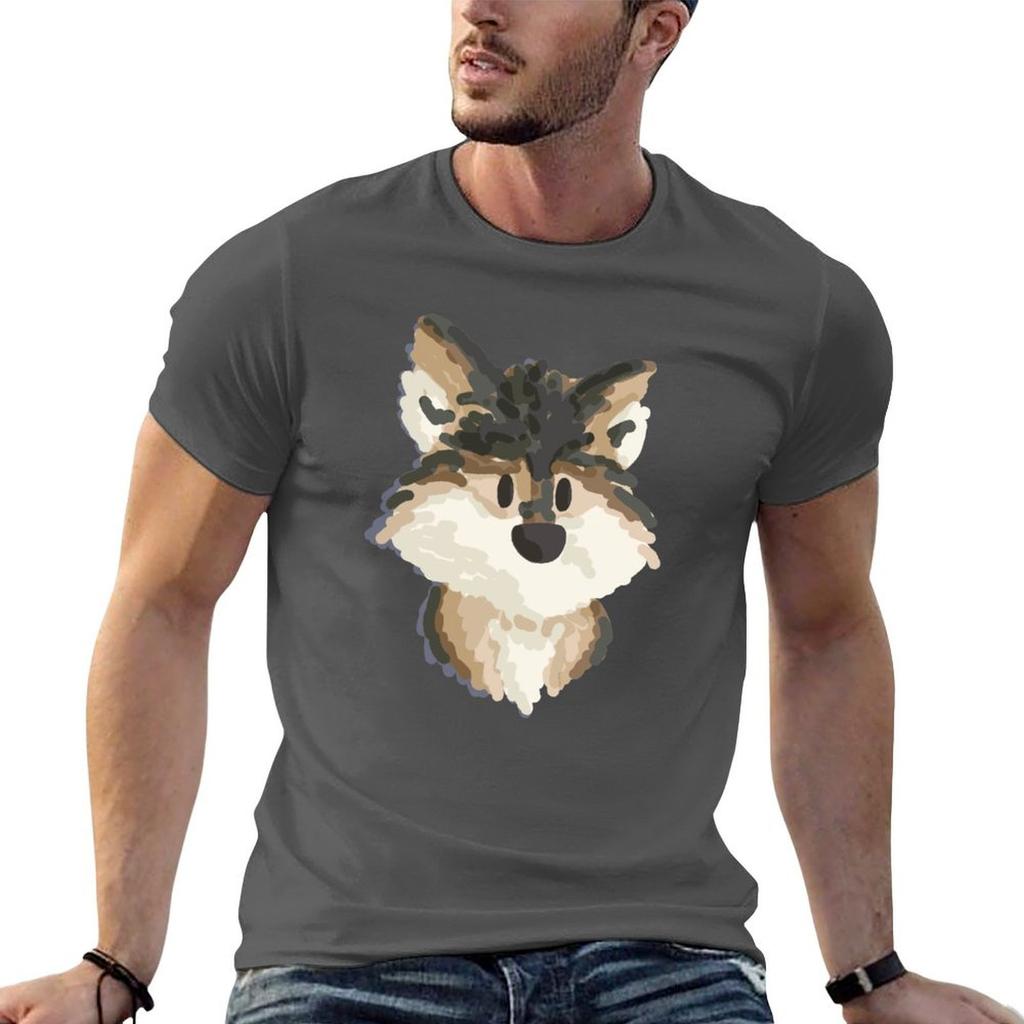Cartoon Wolf Tshirt T Shirts Cotton 100 T Shirts For Unisex Pack Cotton T Shirts For Unisex Slim Fit Tshirt