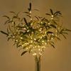 LED Olivenzweig Lichterkette - Dekorativer Blumiger Plastik Zweig für Zuhause, Weihnachten, Halloween, Kaffeehaus-Vase & Tischdekoration