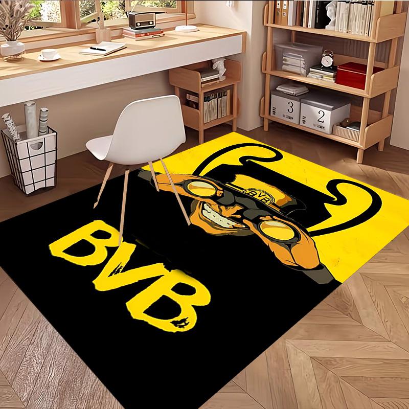 Borussia Dortmund Print Rug, Washable Floor Carpet, For Entryway Dorm Laundry Room Office Study, Home Decor Birthday Christmas Gift