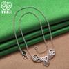 Classic 925 Sterling Silver Three Heart Pendant Necklace Men Women Fashion Charm Jewelry Wedding Party Elegant Gift Accessories