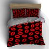 Red lip prints. Bedding Duvet cover sets Duvet covers Pillowcases gifts (1 * Duvet Cover 2 * Pillowcases, without duvet insert)