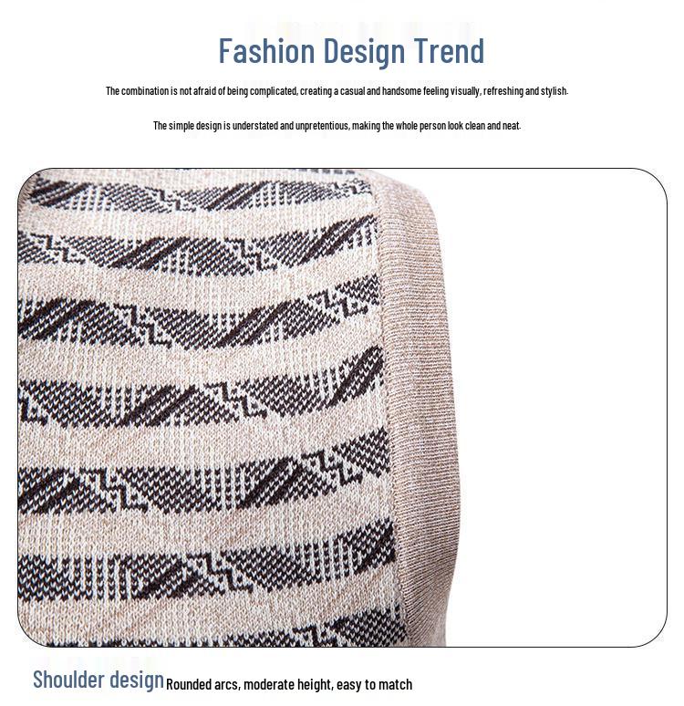 Men's V-Neck Trendy Knit Sweater Vest - Autumn/Winter European & American Style Pullover