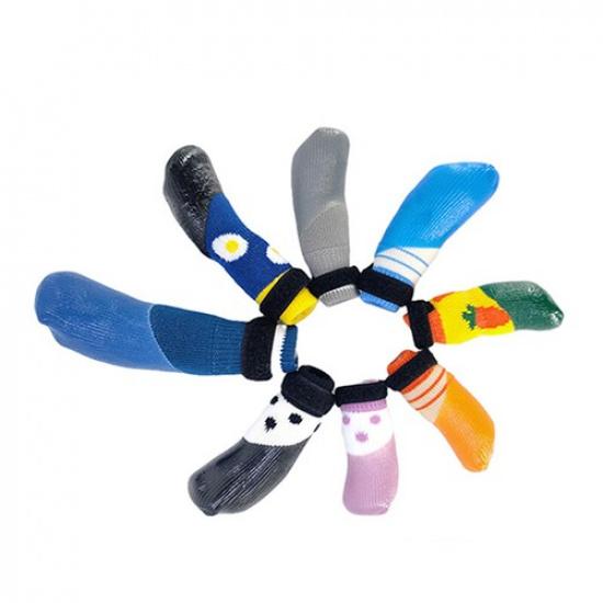 4Pcs/Set Non-Slip Knitted Dog Socks Pet Puppy Shoes Soft Cotton for Chihuahua  m