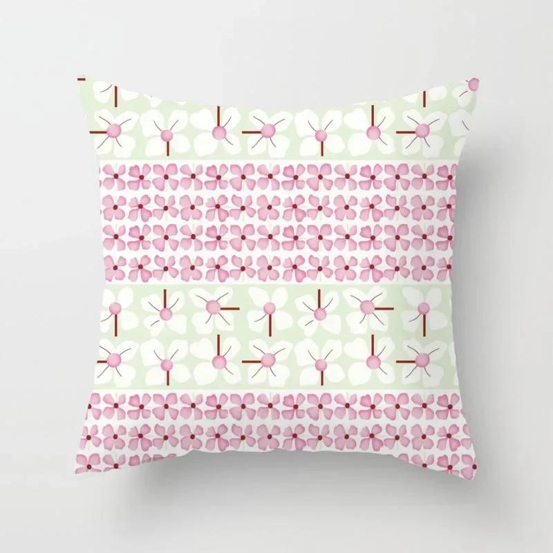 

Полосатая Цветочная Наволочка, Геометрическая Абстрактная Подушка-Игрушка, Диван, Домашний Декор, Настраиваемая 66x66cm фиолетовый