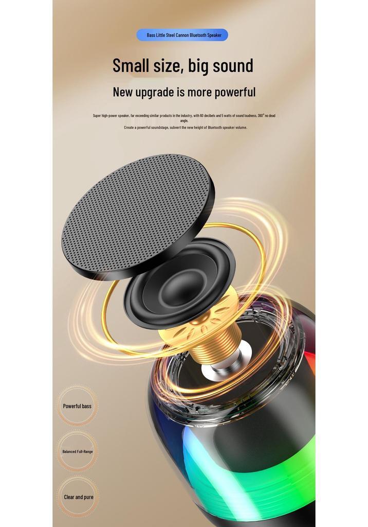 RGB Bluetooth Speaker: Portable Wireless Outdoor Cycling Mini Speaker with Heavy Bass