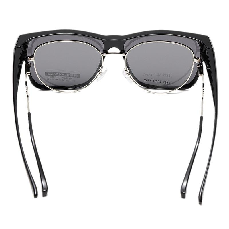 Tide Sunglasses Men'S Driving Mountain Myopia Set Of Glasses Women'S Sunglasses Advanced Sense One Mirror Dual-Purpose Large Frame