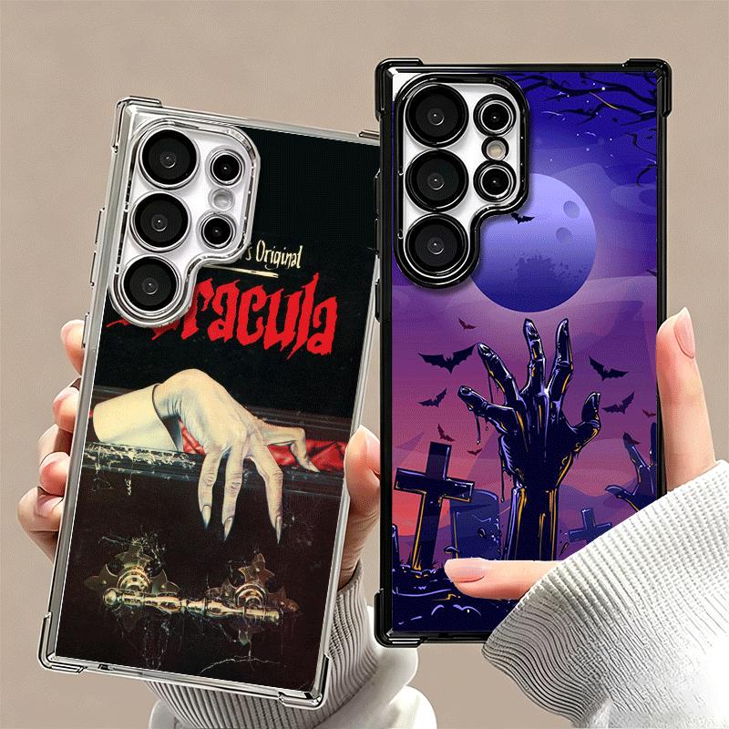 Gothic Vampire Scarlet Art Plating Phone Case For Samsung Galaxy S24 S25 FE S26 Edge S23 Ultra S22 S21 Plus S20 Anti-Fall Airaba