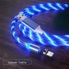 Led Light Magnetic Charger Cable Flowing 2.4A Fast Charging Cable For iPhone Samsung Huawei