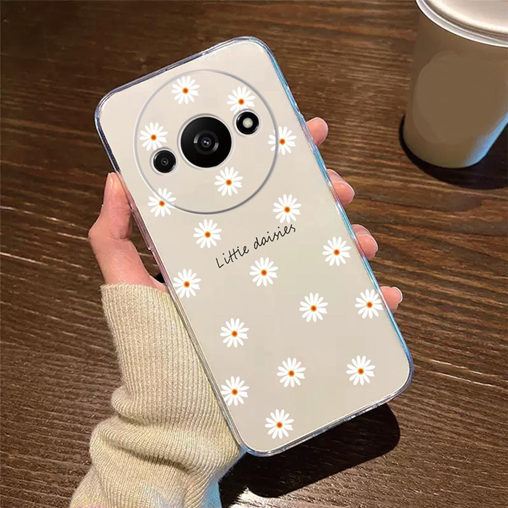 Rose Flower Oil Painting Pearl Phone Case Transparent Clear For Xiaomi Redmi A3 A1 A2 Plus A5 A3X Cover Silicone RedmiA3 6.71"