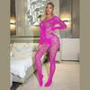 Women Fishnet Mesh Bodystocking Long Sleeve Bodysuit See Through Tights Nightwear Erotic Lingerie Crotchless Jumpsuit