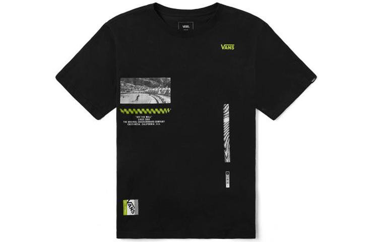 Vans T-Shirts Unisex Black Crew Neck Moderate Straight Fit