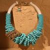 New Bohemian Turquoise Necklace Original Design Exaggerated Women's Collarbone Chain Multi-layer Bead Necklace