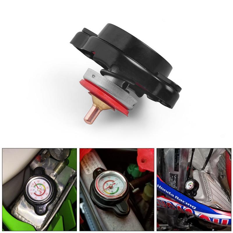 

1.8 Bar High Pressure Radiator Cap 25.6psi with Temperature Gauge for Honda Ranger Husqvarna Motorcycle Dirt Bike ATV Models