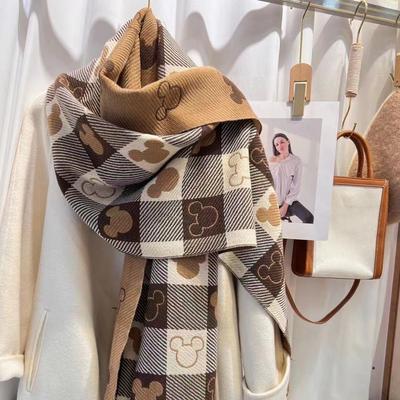 Neuer, karierter Schal aus Imitationskaschmir von Bear Hair – dicker, warmer Schal für Herbst und Winter. Modischer und vielseitiger, doppelseitiger Schal mit Quasten.
