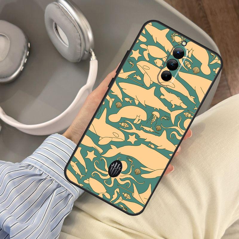 Shark and Killer Whale Case For ZTE Nubia Red Magic 10 8 8S 9 9S 10S 11 Pro Plus 6S 7S 6 7 Pro 5G 6R 10 Air Cover