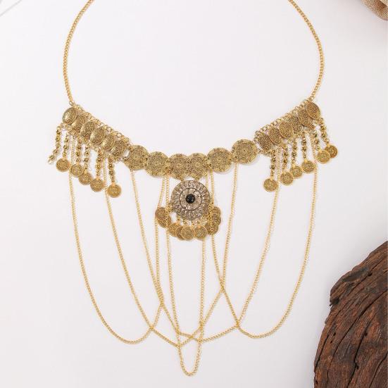 Alloy Waist Chain Retro Style Coin Tassel Decor Belt Chain